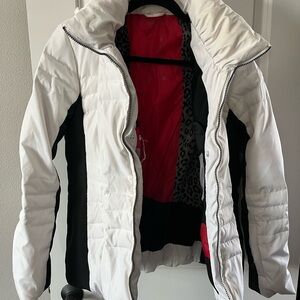 Calvin Klein White and Black Ski Jacket